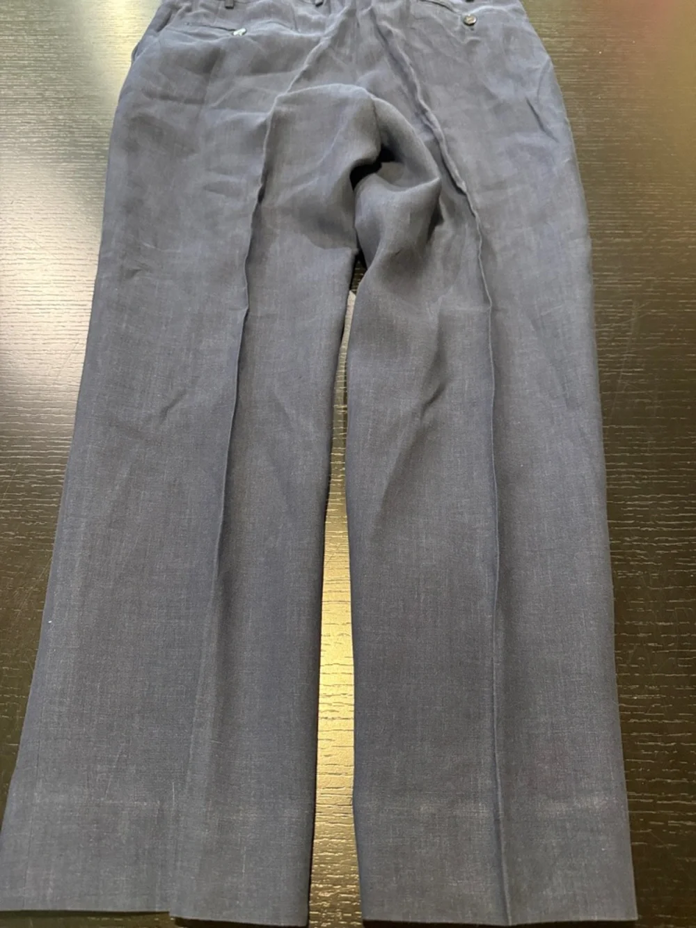 Pal Zileri Navy Linen Dress Trousers Italian 52